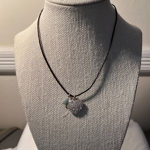 Fossil Brand rhinestone heart necklace